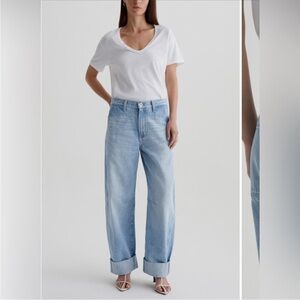 AG Mercer Cuffed High-Rise Barrel Jeans Size 30 NWT